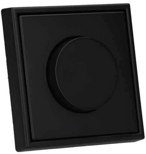 JUNG Serie LS Drehdimmer Set Graphitschwarz Matt | mit 1730DD Drehdimmer Standard LED, LS1740SWM Abdeckung mit Drehknopf, LS981SWM Rahmen 1-fach