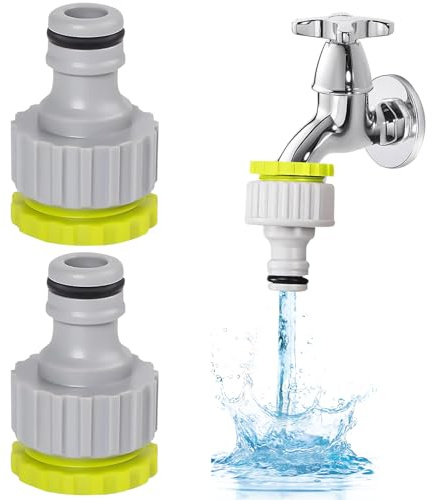 2 PCS Wasserhahn Anschluss,Schlauchanschluss für 1/2 Zoll 3/4 Zoll,2-in-1 Hahnverbinder,Wasserhahn Anschluss Adapter, Geeignet für Garten-, Küchen-, Autowasch- Und Bewässerungsschlauchanschlüsse