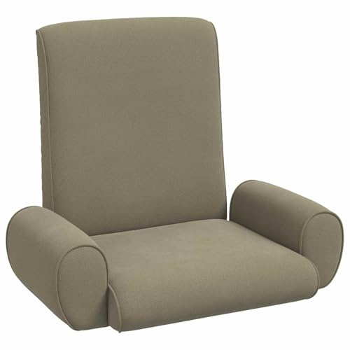 vidaXL Verstellbarer Fußsessel Khaki Grobvelours, Verstellbarer Bodenstuhl, modernes Samt-Lounge-Sitz, weiche Reclining Indoor Spielzimmer-Couch