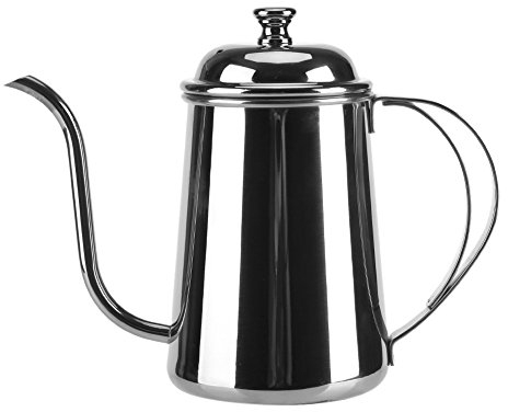 Yosoo Kaffeemaschine für Kaffee, Tee, Teekanne mit Ausgießer, Wasserkocher aus Edelstahl, Kaffeekocher für Bar, Haus, 5 Farben, 650 ml (Silber)