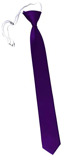 TigerTie Corbata de seguridad en un solo color, corbata, preatada con goma elástica, Morado Púrpura, Länge ca. 54 cm, Breite 8 cm