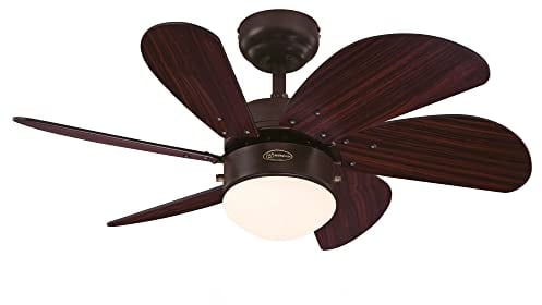Westinghouse Lighting Turbo Swirl - Ventilador de techo con luz (modelo y color): espresso, alas wengué, 76 cm
