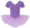 tanzmuster ® Ballettkleid Mädchen Tutu - Nele- aus weichem Baumwollstoff mit Glitzersteinen fürs Kinder Ballett Ballettbody Ballett Trikot, Lavendel 152-158