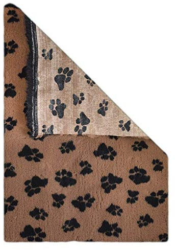 Medbed Standard - Die medizinische Hundedecke: feuchtigkeitsabsorbierend, atmungsaktiv und waschbar (50 x 70 cm, Braun mit Pfoten)