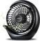viniper Portable Rechargeable Fan, Small Desk Fan : 3 Speeds & about 8-24 Hours Longer Working, 180° Rotation, Battery Desktop Fan for Home/Office (Black, Light Black Blade)