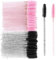 MWOOT 100 Piezas Pinceles Mascara de Pestañas Desechables, Aplicadores Máscara de Pestañas, Cristal Cepillos Pestañas y Cejas - Negro Rosa