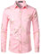 PARKLEES Mens Hipster Gold Rose Printed Slim Fit Long Sleeve Dress Shirts/Prom Performing Shirts PZ56 Pink S