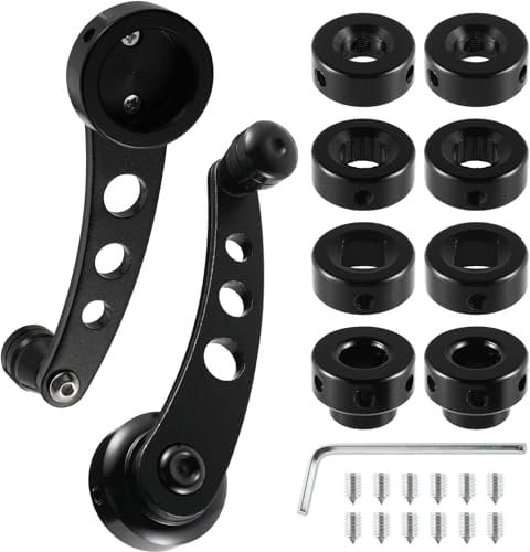 Wakauto Fensterkurbel Universal-Autofenster-Kurbel,Fensterkurbel Alu, Kurbel für Autotür-Fenster,Kurbelabzieher Fahrrad Set,Auto Fenster Winder Tür Kurbel,Autofenster kurbeln Handhebel Schwarz