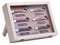 LAGUIOLE - Laguiole Set 6 Klappmesser, Griffe aus Oliven-, Rosen-, Ebenholz-, Zebra-, Kirsch- und Birkenholz, Klingen aus rostfreiem Stahl, braun, 29cm - Glas - Braun