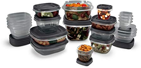 Rubbermaid Food Storage Containers with SilverShield Antimicrobial Product Protection, Grey, 42-Piece Set