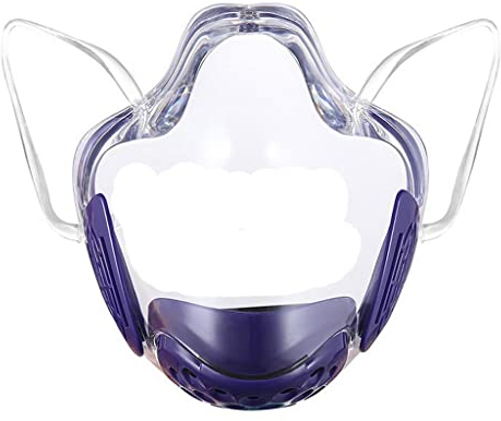 Hellery Transparent Gesicht Maske für Erwachsene, gesicht Schutz Mund Schild Wiederverwendbare Waschbar Klar Gesicht Abdeckung mit Atmungs Filter Vent Gesicht - Lila