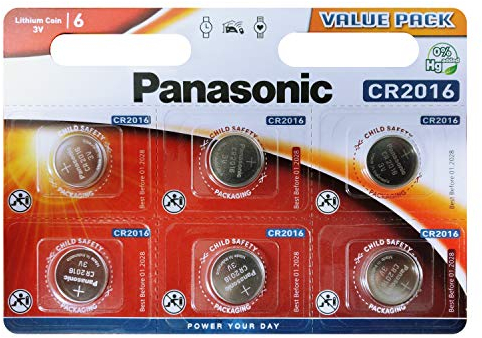 Corp. Panasonic Panasonic CR2016 Pila botón de Litio 3V, 90 mAh, Blister de 6