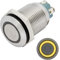 Lumonic Pulsante piatto in acciaio inox diametro 16mm I Con un LED ad anello in giallo Dimensioni: Attacco a vite 250V 3A I Antivandalo secondo standa
