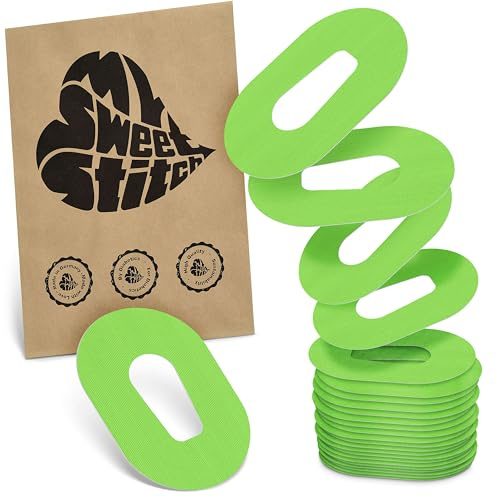 MySweetStitch 25 Ringpatches für Dexcom G6/ONE oval Lime | Stabilisiert ablösende Ränder, Mitte bleibt frei, wasserfest und flexibel, bis zu 15 Tage Halt