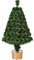 HOMCOM 3FT Prelit Artificial Christmas Tree Fiber Optic LED Light Holiday Home Xmas Decoration Table Decor with Multi-Color Lights, Green