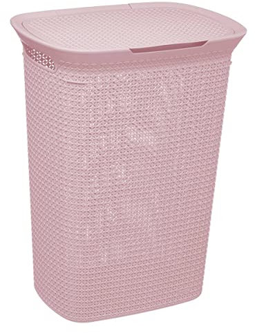 Five - Panier à Linge avec Couvercle Rose Scandinave 57 L