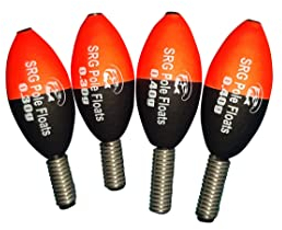 SRG Pole Floats Jigger Floats Pack of 4 (2 x 0.3g Red Tip / 2 x 0.4g Red Tip)