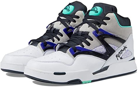 Reebok Pompa Omni Zona II, Bianco/Grigio puro/Suggerimento menta, 42 EU