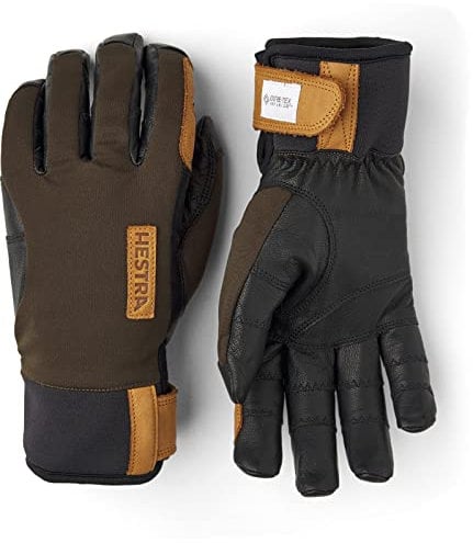 HESTRA Ergo Grip Active Wool Terry Oliv, Gore-Tex Fingerhandschuh, Größe 9 - Farbe Dark Forest - Black