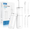 Munddusche Kabellos Tragbar Mini Munddusche Reisemunddusche Versenkbarer Wassertank IPX7 Wasserdicht Oral Irrigator Elektrische Munddusche mit DIY Modi, 5 Düsen für Zuhause Unterwegs Reise