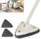 Earnmore 360 Grad Dreieckiger Reinigungsmopp, Dreieckiger Teleskop-Mopp Drehbarer Verstellbarer Wischmopp, Multifunktionaler Push-Pull-Automatischer Quetschmopp (weiß + 2 Pads)