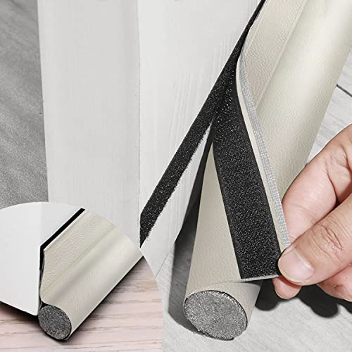 96cm Anti Froid Bas de Porte Unilatéral avec Joint Auto Adhésif, Protection Contre Les Courants d’air et Le Bruit, Weather Stripping Door Seal Strip (Blanc)