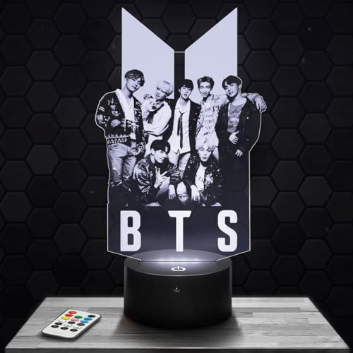 Lampephoto.fr Nachttischlampe - Touch-Nachtlicht BTS 3D-LED-Lampe Illusion, Geschenkidee Weihnachten Geburtstag Junge und Mädchen Nachttischlampe Kinder- oder Erwachsenenzimmer TOP