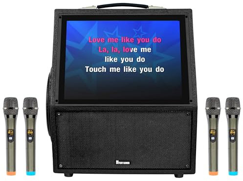 Mr Entertainer Digibox Pro. Portable Touch Screen Karaoke Machine and Media Player (4 x Wireless Microphones)