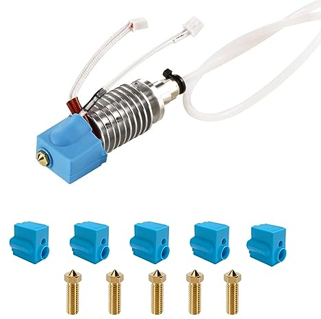 LANKEGU Hotend Kit für Anycubic Kobra Plus, 3D Drucker, Zusammengebautes Hotend Kit mit 5 Silikon Socken und Düsen für Kobra Plus 3D Drucker