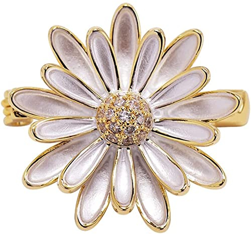 Broche Pin Broche en forme de fleur de marguerite, accessoires de vêtements fixes à épingle décorative, épinglette pour chemise/col en V/costume/manteau/cardigan Bijoux