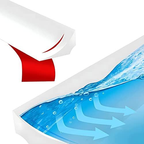wordmouk Shower Threshold Water Barrier 78Inch/2M Wet Room Floor Barrier Shower Tray Sealing Strip Worktop Edging Water Retaining Seal Strip Self Adhesive Water Stopper for Kitchen Bathroom Floor