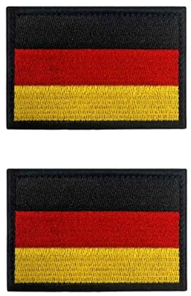 2 Stücke 6x4 cm Mini Deutschland Flaggen Patch Gestickt Abzeichen Deutsch Applikationen für Kleidung Taschen Rucksack Uniform Weste Hundegeschirr Militär Taktisch Draussen Jersey