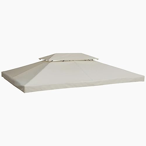 Telo Gazebo 3x4, con AIRVENT, MISURA UNIVERSALE, Tettuccio Di Ricambio, Pieghevole, Impermeabile, 180 g/㎡, Anti-UV, PL, Copertura Gazebo 3x4, Beige