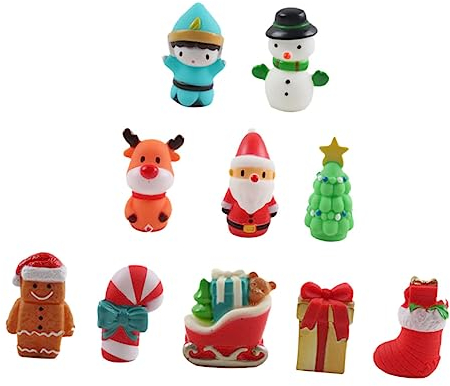 ABOOFAN 10st Weihnachts- Weihnachten Handpuppen Weihnachtshandpuppe Weihnachtsmann-marionetten Pädagogische Fingerpuppenpuppen Spielzeug Vorschule Schüttgut Vinyl Partytasche