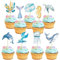 Gyufise 36 Stück Meerjungfrauen-Cupcake-Topper unter dem Meer, Schildkröten, Oktopus, Meerjungfrauenschwanz, Cupcake-Picks, Seepferdchen, Korallen-Kuchendekorationen für unter dem Meer, Babyparty,