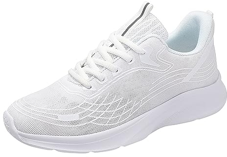 Freizeit frauen Schnüren Reise Weiche Sohle Bequeme Schuhe Outdoor Schuhe Laufen Mode Sport Atmungsaktive Schuhe Sneaker Einlegesohlen Frauen Arch Unterstützung, weiß, 5 UK 3X-Narrow