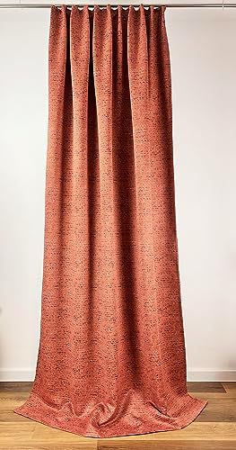 NOVUM fix Verdunkelungs- und Thermovorhang XXL bis 350cm hoch, dezentes Muster Terra (145 x 300 cm (BxH))