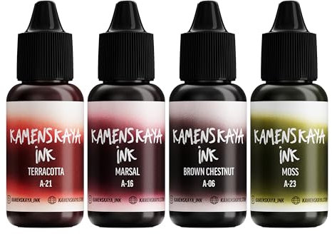 Kamenskaya Alcohol Ink Set #30 - Brown Alcohol Inks - 4 pcs. 0.51 fl oz (15 ml) Each