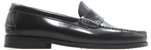 LATINO - Zapato mocasín,Castellano de Piel sin Cordones,Antifaz,Suela de Piel Cosida a Mano,tacón,Estrecho, para: Hombre Color: Negro Talla:43