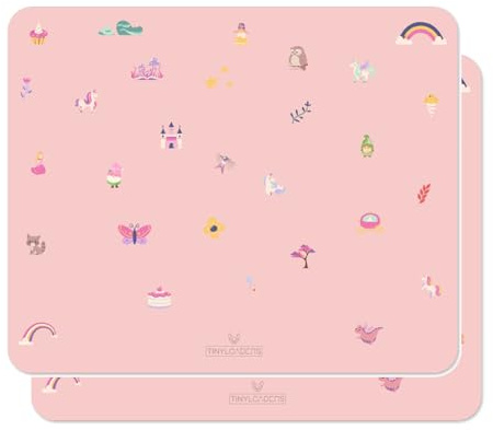 TINYLOADERS 2xSET XL Placemat, Platzdeckchen, Platzmatte, Tischset, Backunterlage, Bastelunterlage, Unterlage in vielen Farben und Motiven, frei von BPA, 65 cm x 50 cm, Fairyland