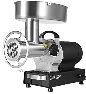 Picadora de carne eléctrica de 992 Lb/H, PICADORA DE CARNE industrial de acero al carbono con 2 hojas, 3 placas de molienda, máquina for hacer salchichas y Kit Kubbe Para Satisfacer Sus Necesidades