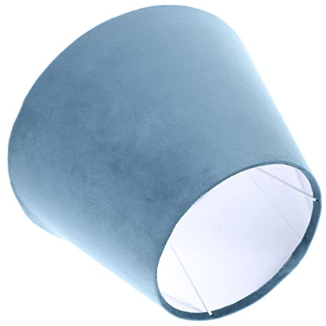 KICHOUSE Moderne Tischlampenschirm Stoff und Metall Blau und Weiß für Tischlampen und Stehlampen Installieren Stilvoller Lampenschirm für Warme