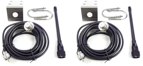 TYREE 2 x Antenna marina VHF 156-163 Mhz Antenna di palo impermeabile in gomma con cavo 5M RG-58 per barca a vela Yacht