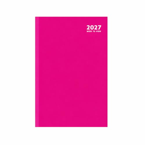 Sixstore 2027 A5 Wochenkalender 2027 Fashion Color A5 WTV Schreibtischkalender mit Lesebändchen, Pink, Modekalender, Schulkalender 2027, Schreibtischkalender, Jahreskalender 2027, Organizer