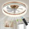 FRIXCHUR 20 Dimmbarer Deckenventilator mit Beleuchtung Modern LED Lampe mit Ventilator Unterputz-Deckenventilator mit 6 Geschwindigkeiten und 3 Farben für Wohnzimmer Schlafzimmer (50CM Gold)
