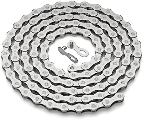 6/7/8/9/10/11/12speed Bike Chain -Bicycle Chain Compatible with Shimano, SRAM, Campagnolo and All Major Systems for Road Mountain Gravel Bike,Missing Link Included(Silver, 11 Speed)