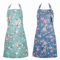 Hwtcjx Küchenschürze, 2 Stück Schürze mit Taschen, Verstellbare Küchen Schürze, Maschinenwaschbar Küchenschürzen, Schürze für Männer Damen Küche Restaurant Café (Rosen Blau+Grün, 2 Stück)
