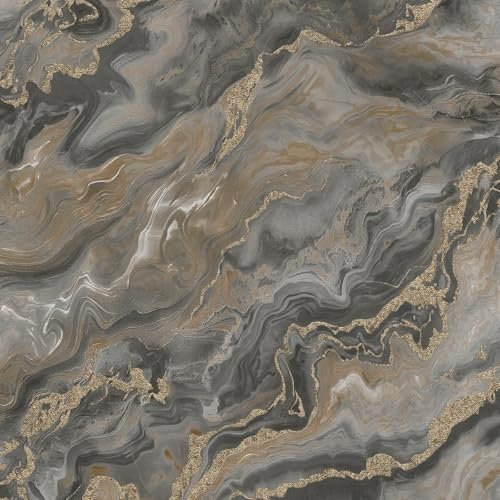 Erismann Vliestapete Elle Marmor Optik Struktur Taupe Gold Metallic 10447-37
