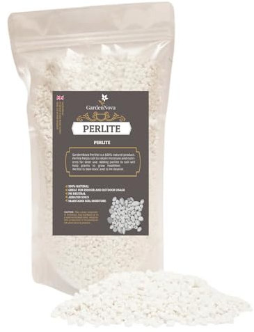 Premium Organic PERLITE - Horticultural Soil Amendment for Indoor & Outdoor Container Plants for Drainage Management and Enhanced Growth - 2 Liters Bag