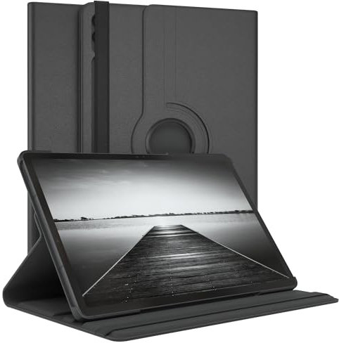 EAZY CASE - Tablet Hülle für Samsung Galaxy Tab S10 Plus Schutzhülle Smart Cover Tablet Case Rotationcase zum Aufstellen Klapphülle 360° drehbar mit Standfunktion Tasche Kunstleder Schwarz